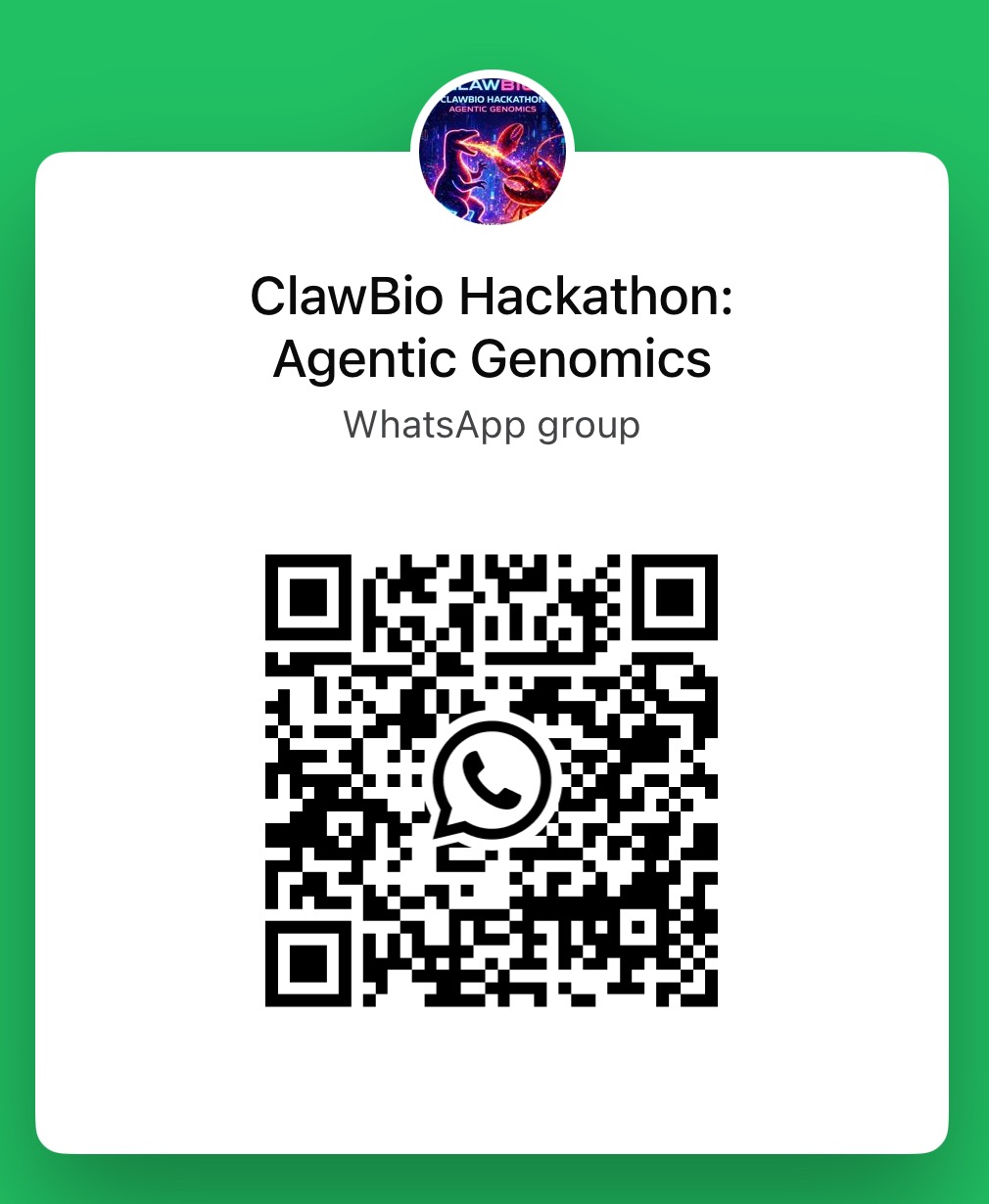 QR code to join the ClawBio Hackathon WhatsApp group